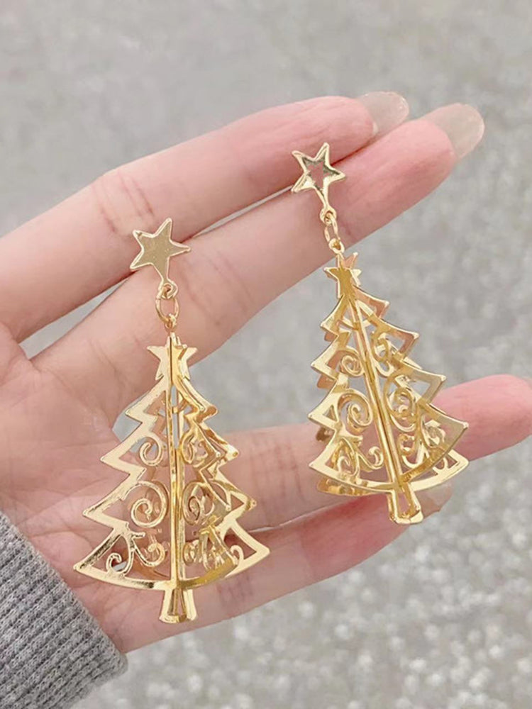 Fashion Star Christmas Tree Earrings