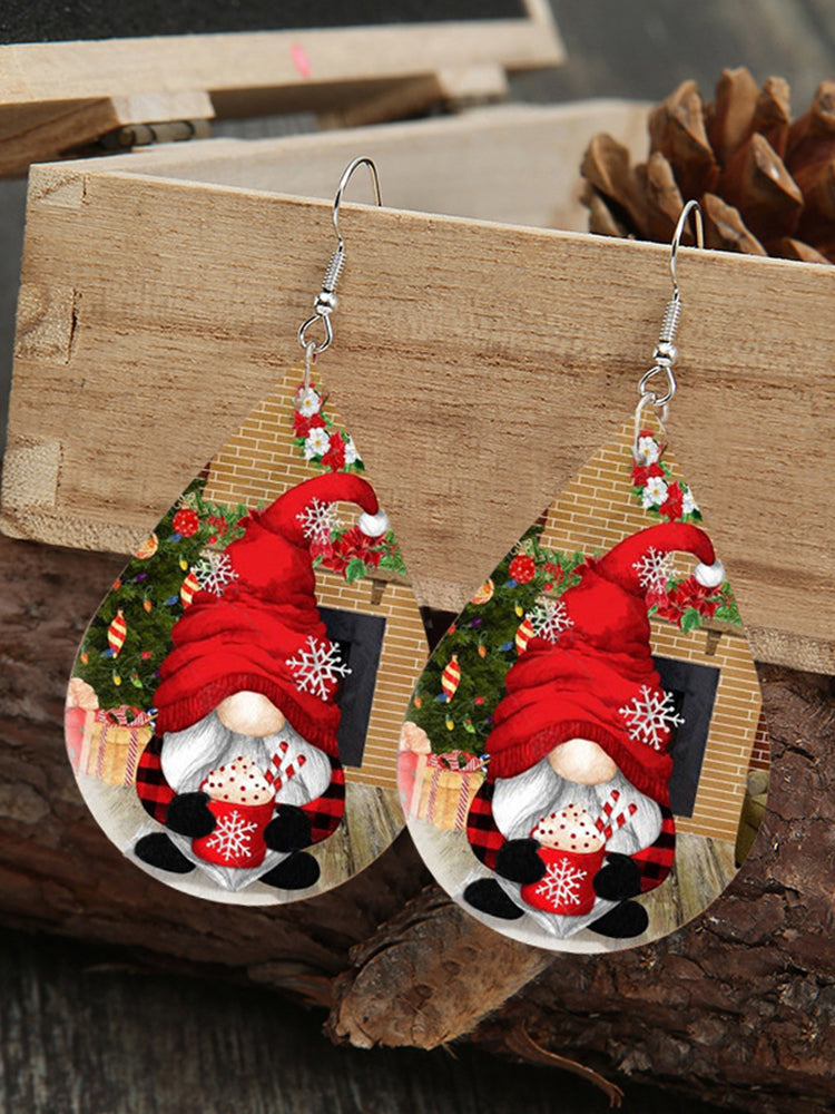 Stylish Santa Print Earrings