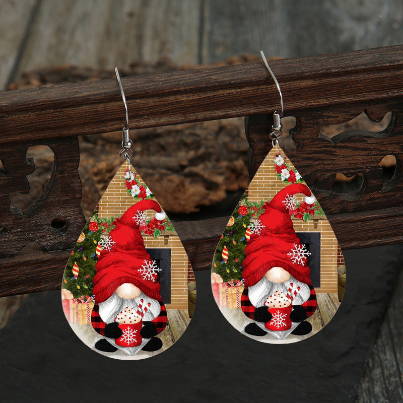 Stylish Santa Print Earrings