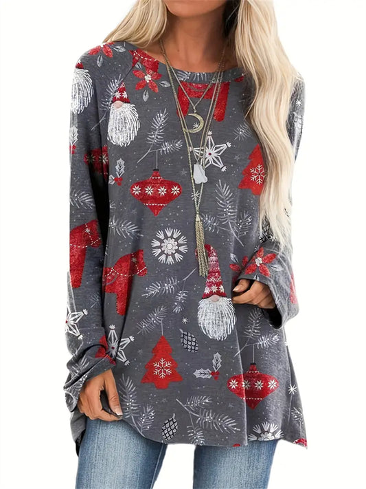 Christmas Graphic Print Crew Neck T-Shirt