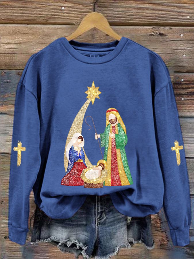 Women's Jesus Nativity Casual Sweatshirt