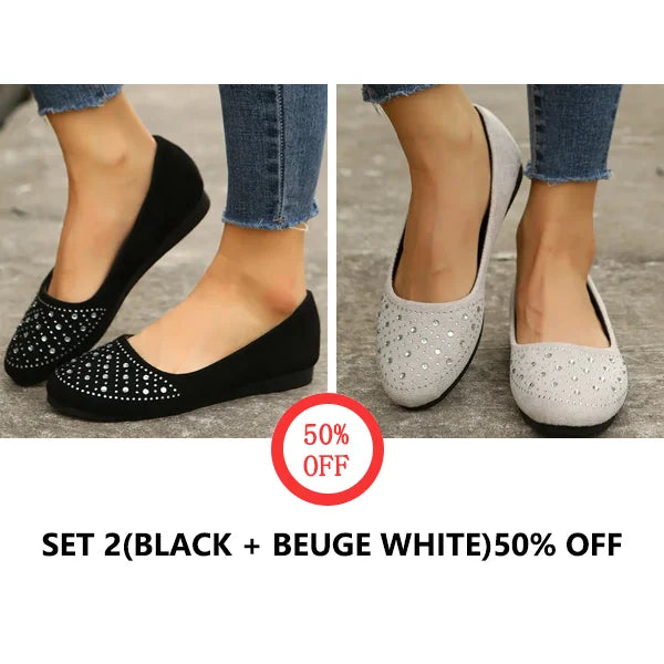 🔥Last Day 49% OFF -Women's Rhinestone Flat Shoes