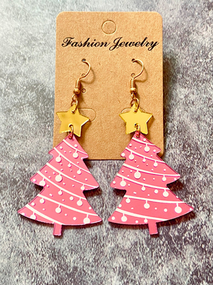 Fashion Acrylic Christmas Tree Earrings