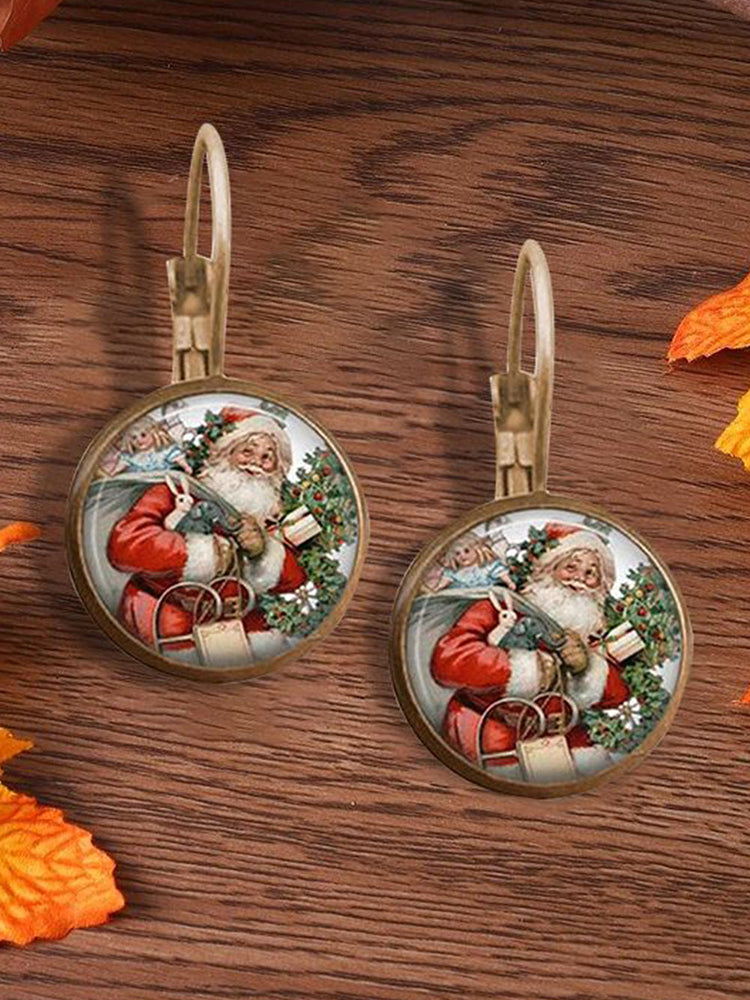 Stylish Vintage Santa Earrings