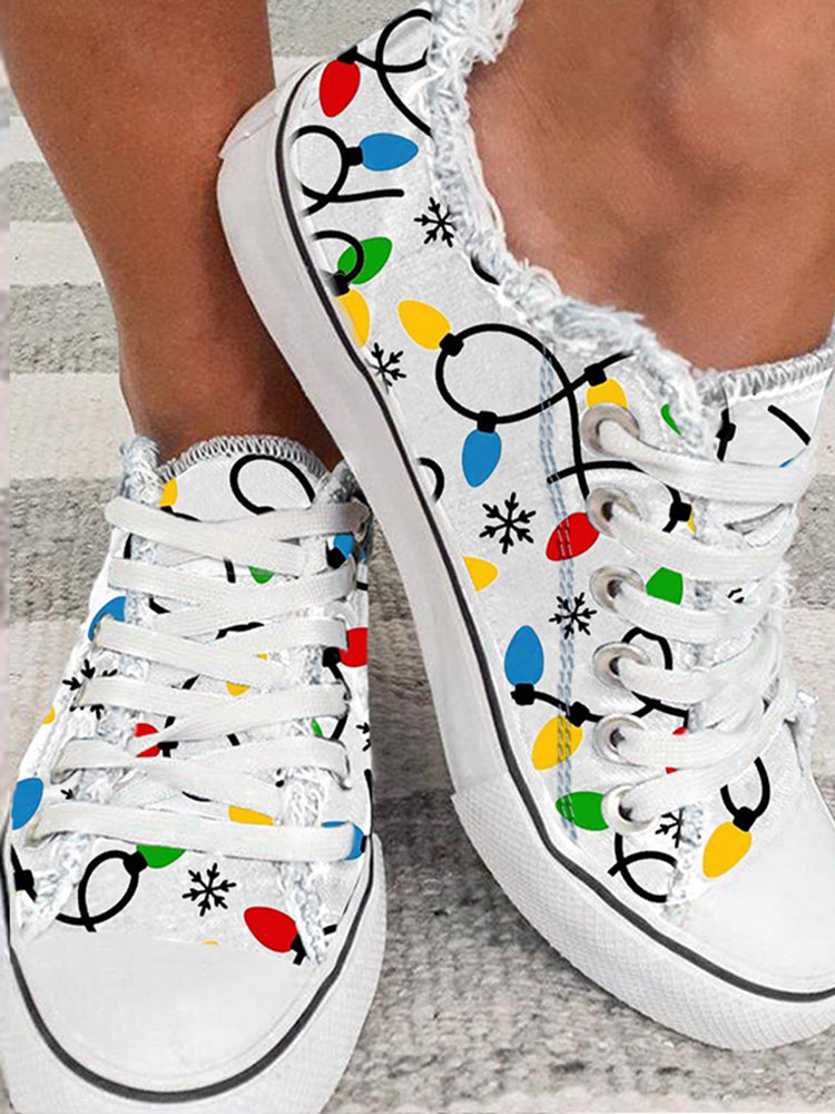 Colorful Lights Print Casual Shoes