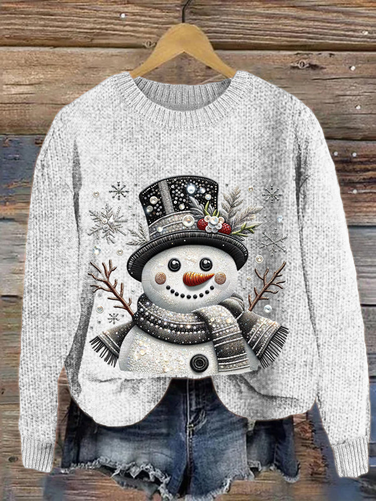 Christmas Snowman Cozy Knit Sweater