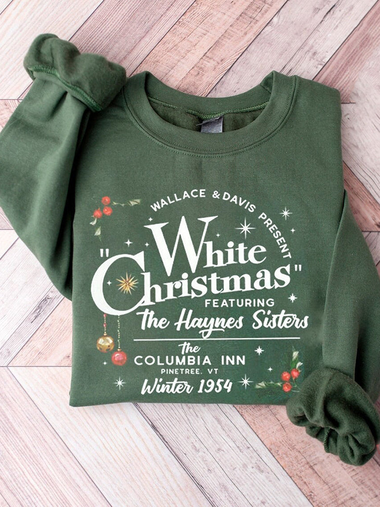 Women's White Christmas Movie 1954 Printed Long Sleeve Sweatshirt