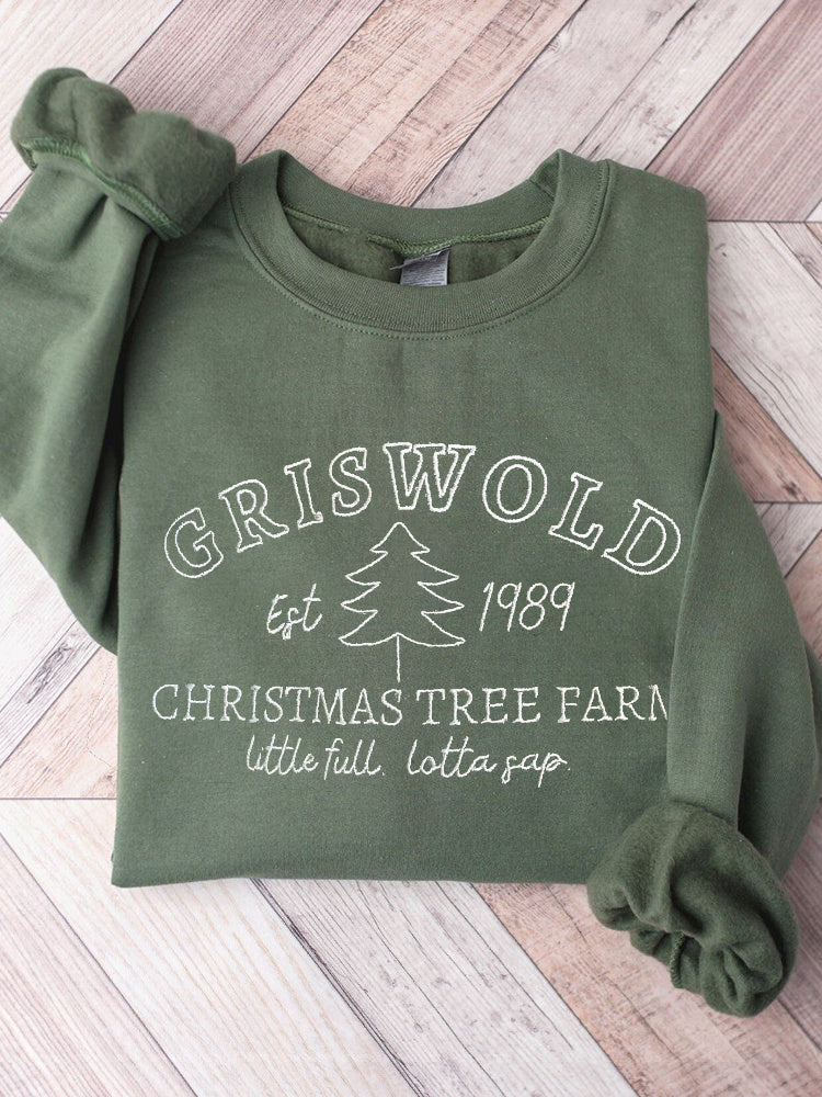 Merry Christmas Print Casual Cozy Sweatshirt