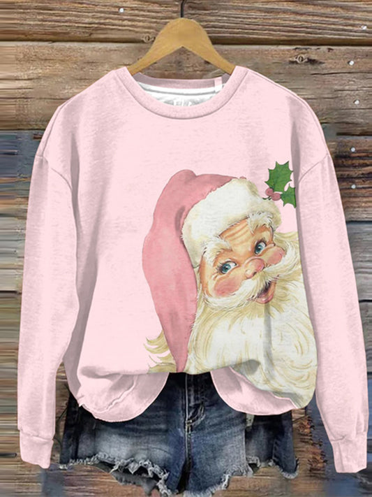 Santa Claus Round Neck Long Sleeve Sweatshirt