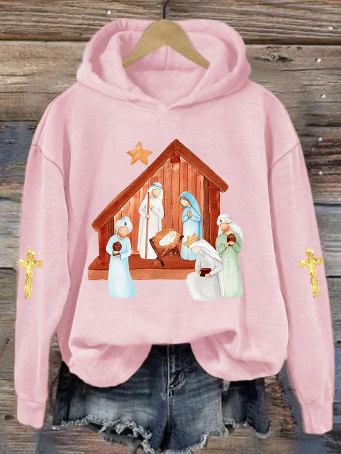 Women's Jesus Nativity Casual Hoodie