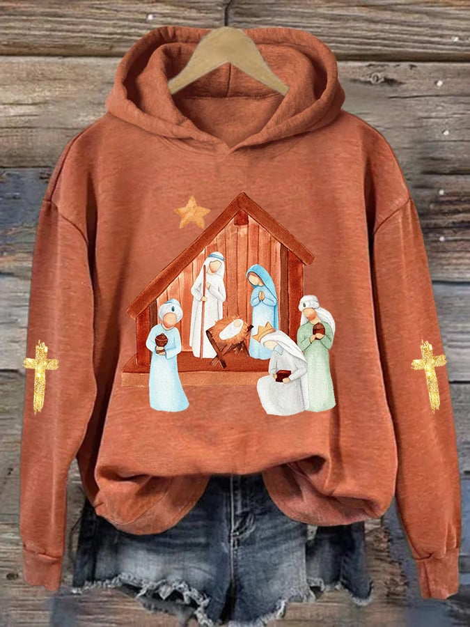 Women's Jesus Nativity Casual Hoodie