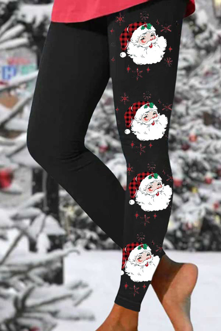 Santa Print Casual Leggings