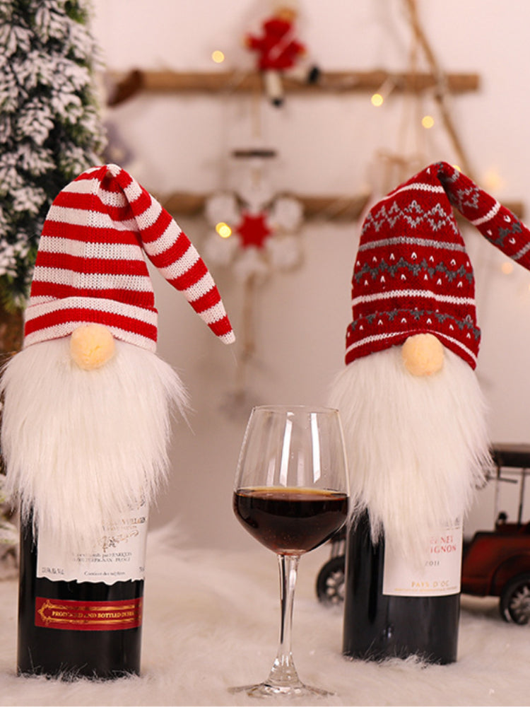 Christmas Faceless Elder Knitted Wine Bottle Cap