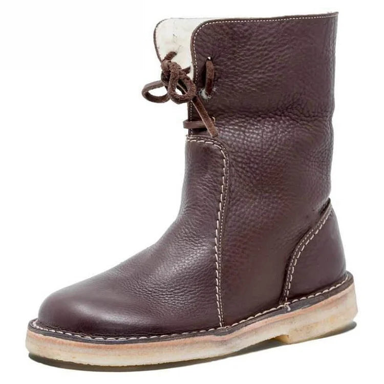 Vintage Buttery-Soft Waterproof Wool Lining Boots