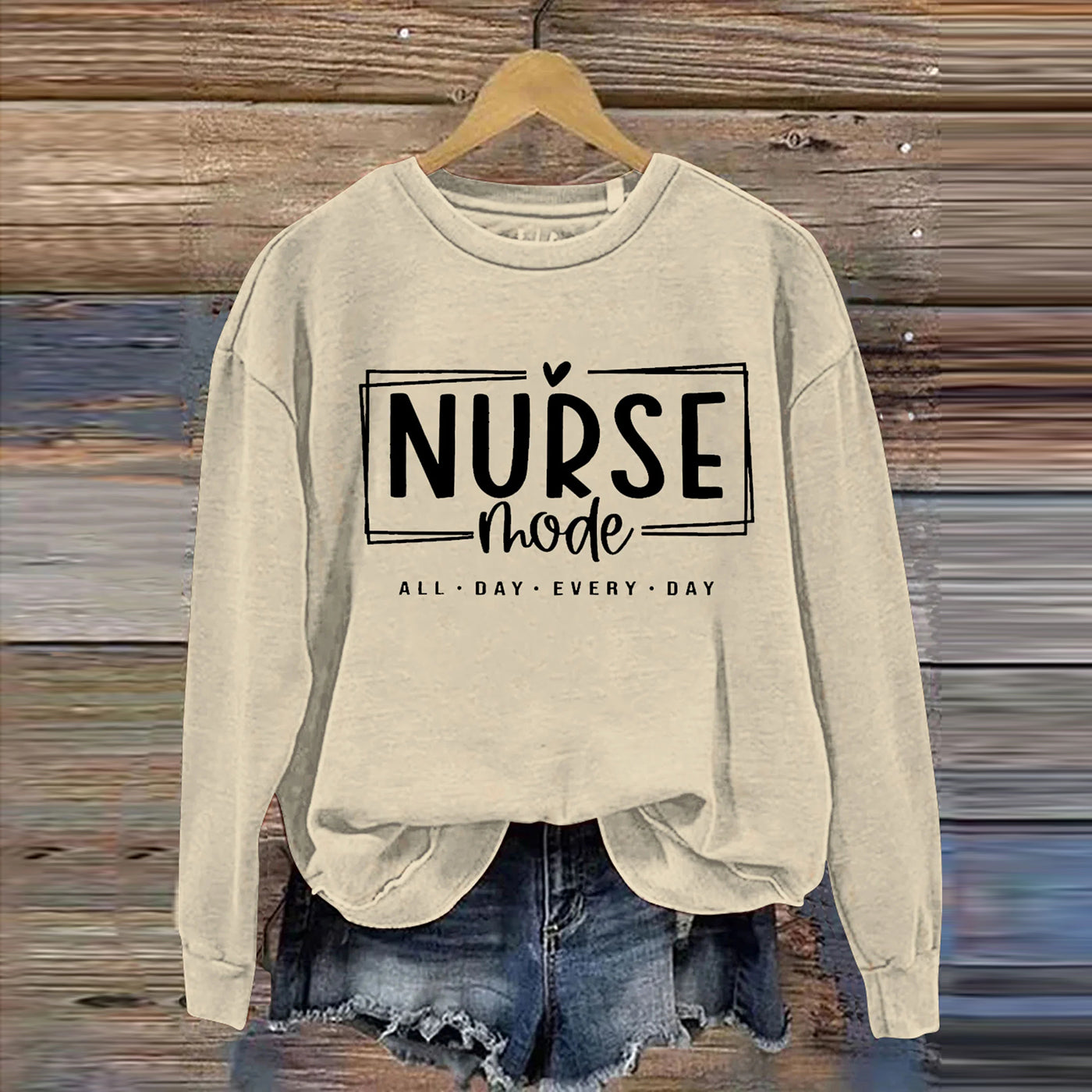 Casual Nurse Mode Letter Print Sweatshirt