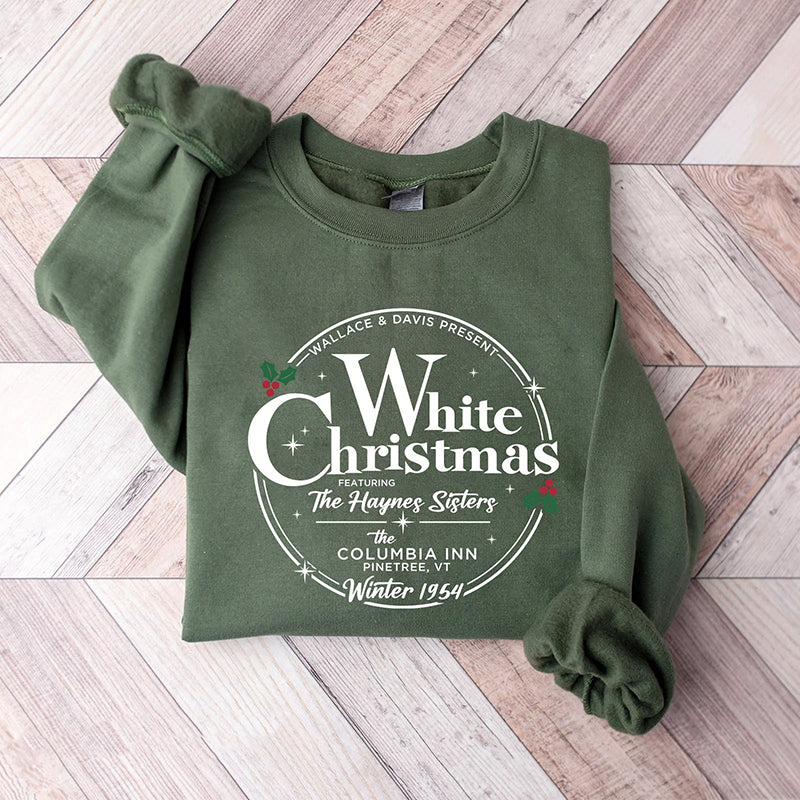 Women's Christmas White Movie 1954 Printed Long Sleeve Sweatshirt