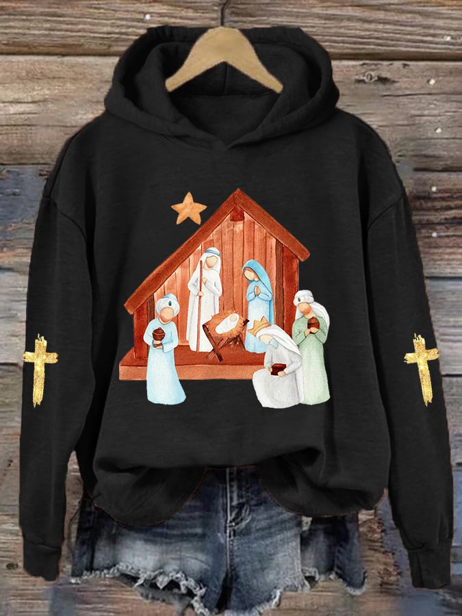 Women's Jesus Nativity Casual Hoodie