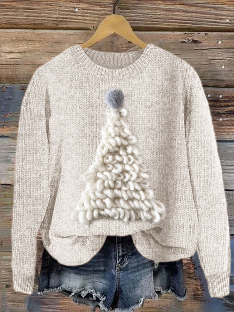 Christmas Tree Yarn Crochet Cozy Knit Sweater