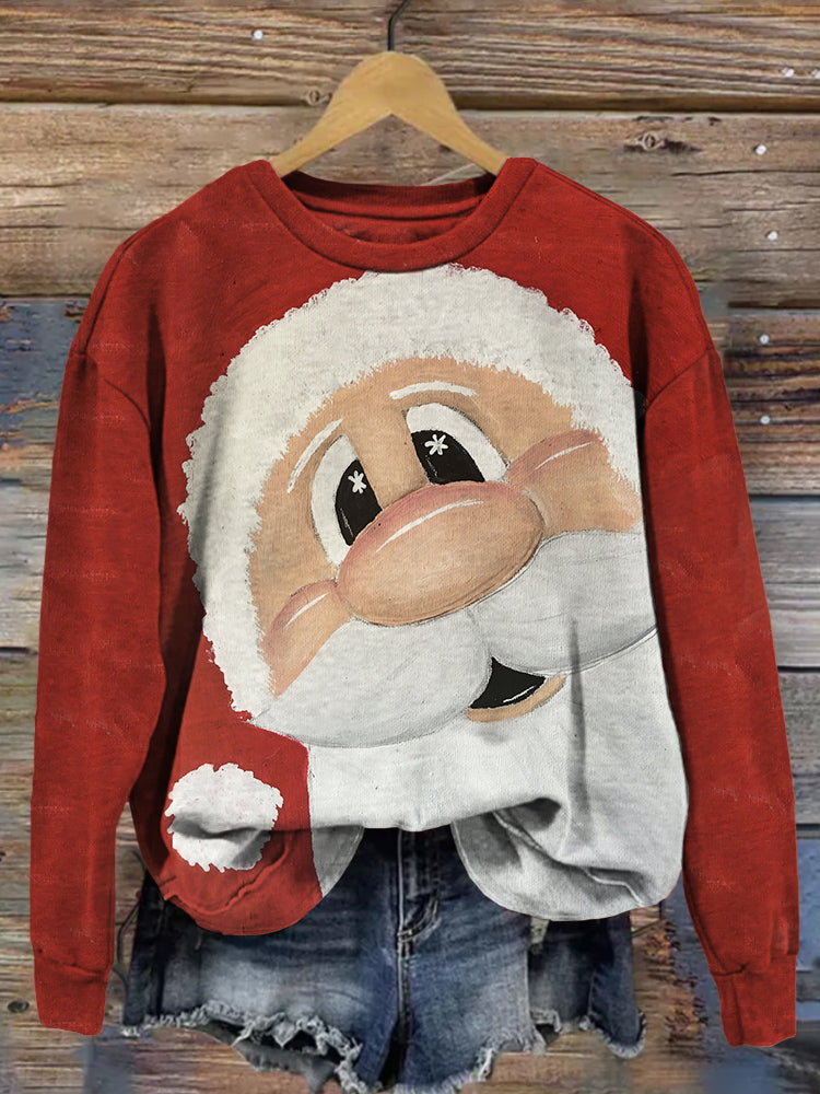 Cute Santa Claus Art Pattern Vintage Sweatshirt