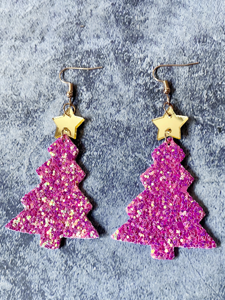 Women's Shiny Christmas Tree Fashion Earrings