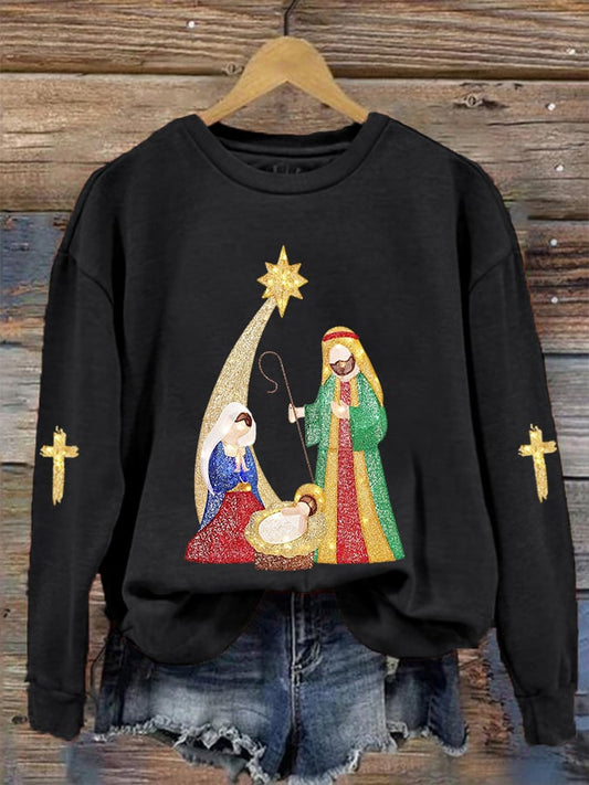 Women's Jesus Nativity Casual Sweatshirt