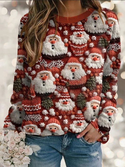 Cute Santa Claus Round Neck Sweatshirt