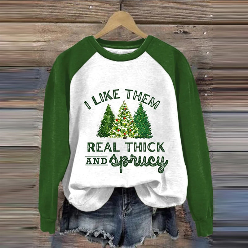 Christmas Tree Colored Loose Sweatshirt