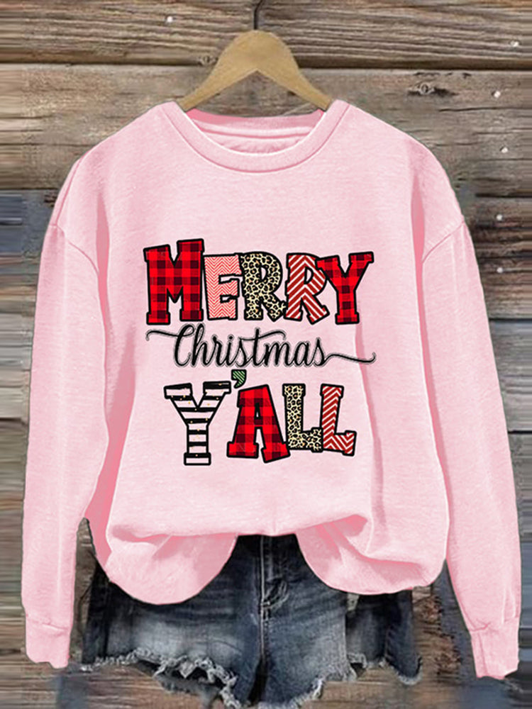 Christmas Letter Print Pullover Sweatshirt