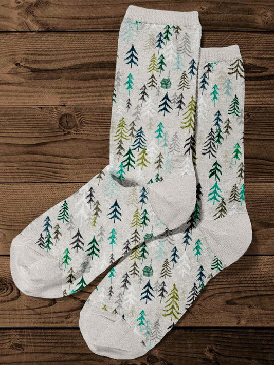 Christmas Trees Graphic Comfy Socks