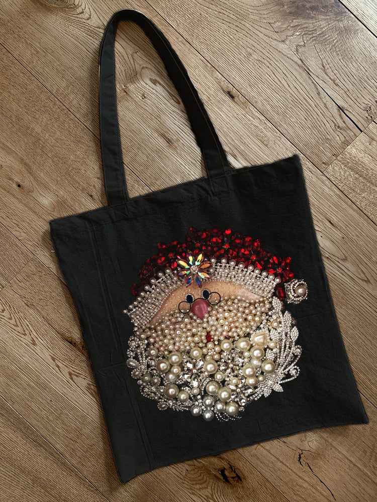 Christmas Santa Claus Jewel Art Tote Bag