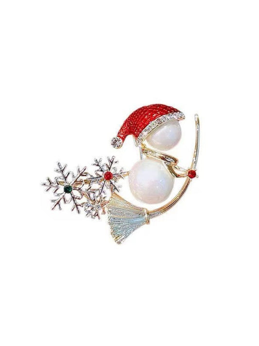 Cute Christmas Snowman Brooch