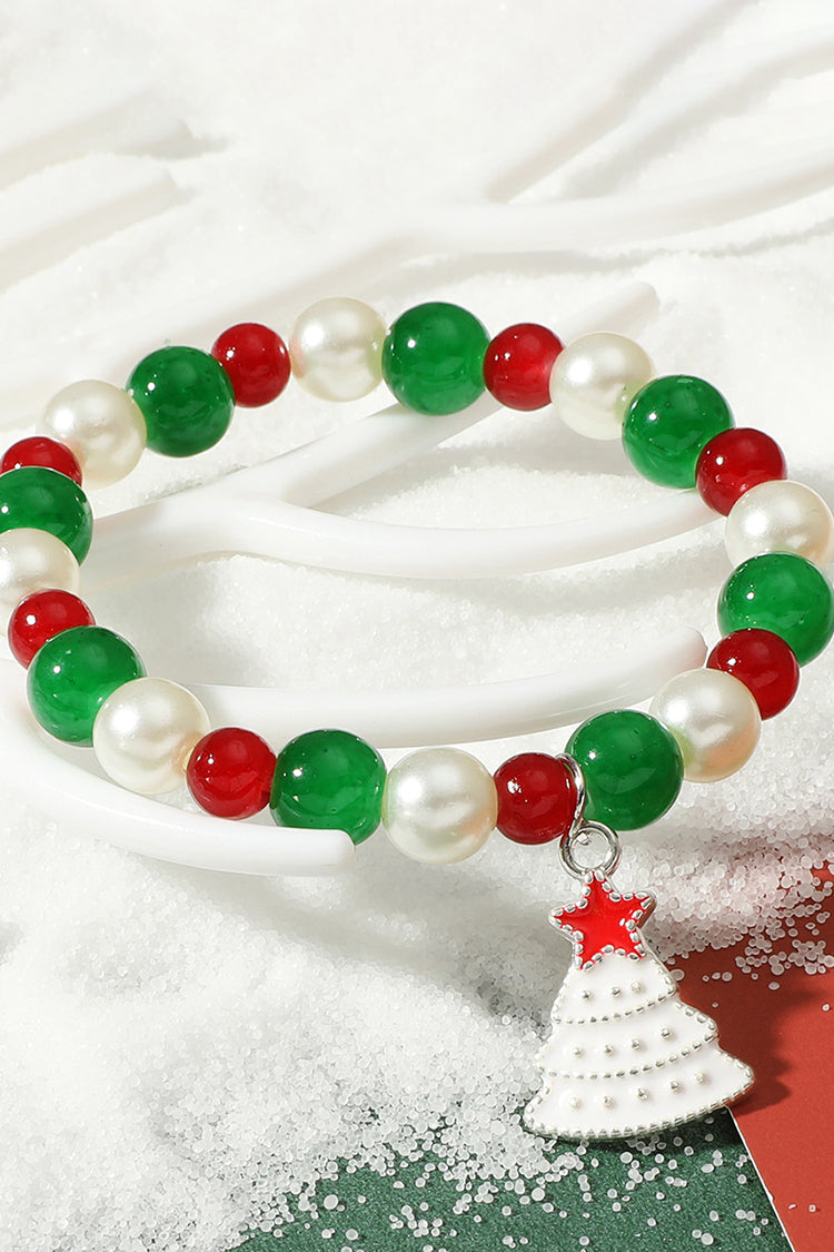 Christmas Beaded Pendant Bracelet