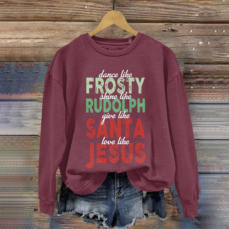 Printed Round Neck Long Sleeve Sweatshirt