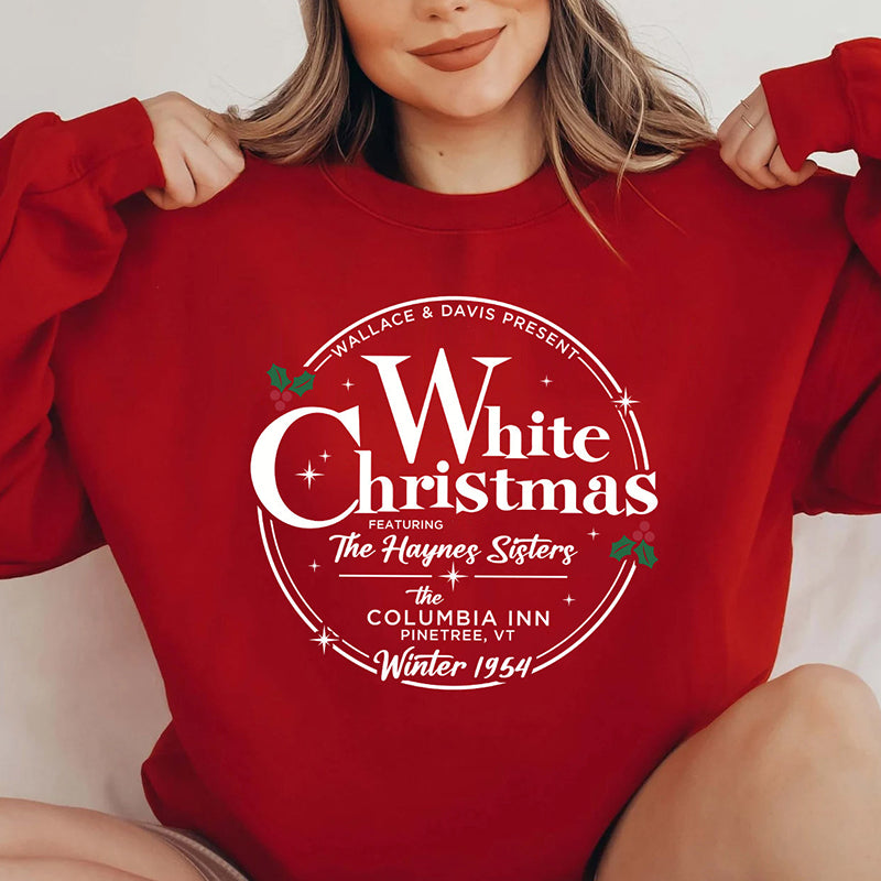 Women's Christmas White Movie 1954 Printed Long Sleeve Sweatshirt